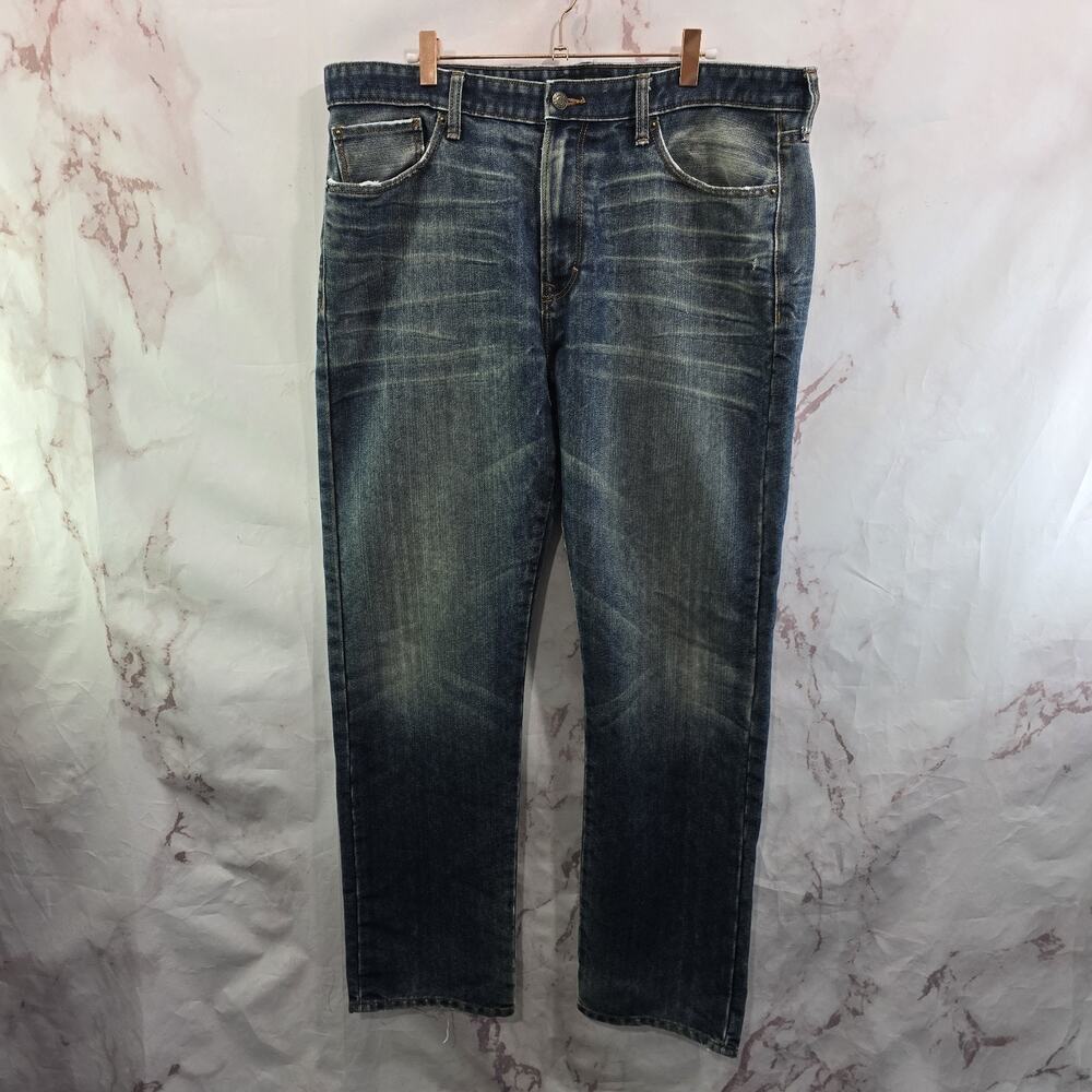 Banana Republic Jeans Mens 36 X 32 Denim Stone Distressed Slim Straight